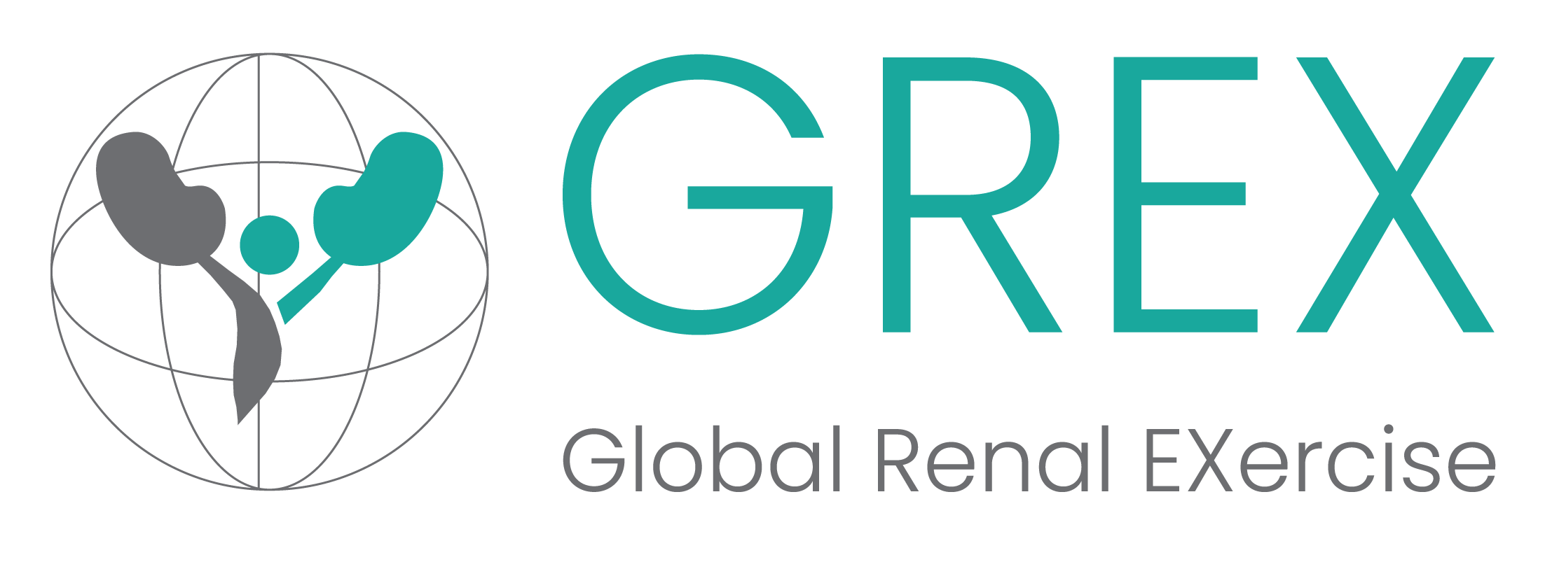 logo of sphere with kidneys inside and text reading GREX Global Renal Exercise